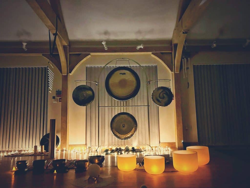 soundbath at the wellness day at Holkham, north Norfolk